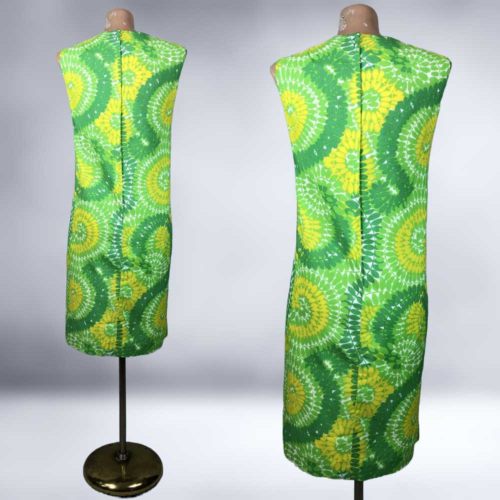 60s Vintage Bold Green & Yellow Psychedelic Print… - image 9