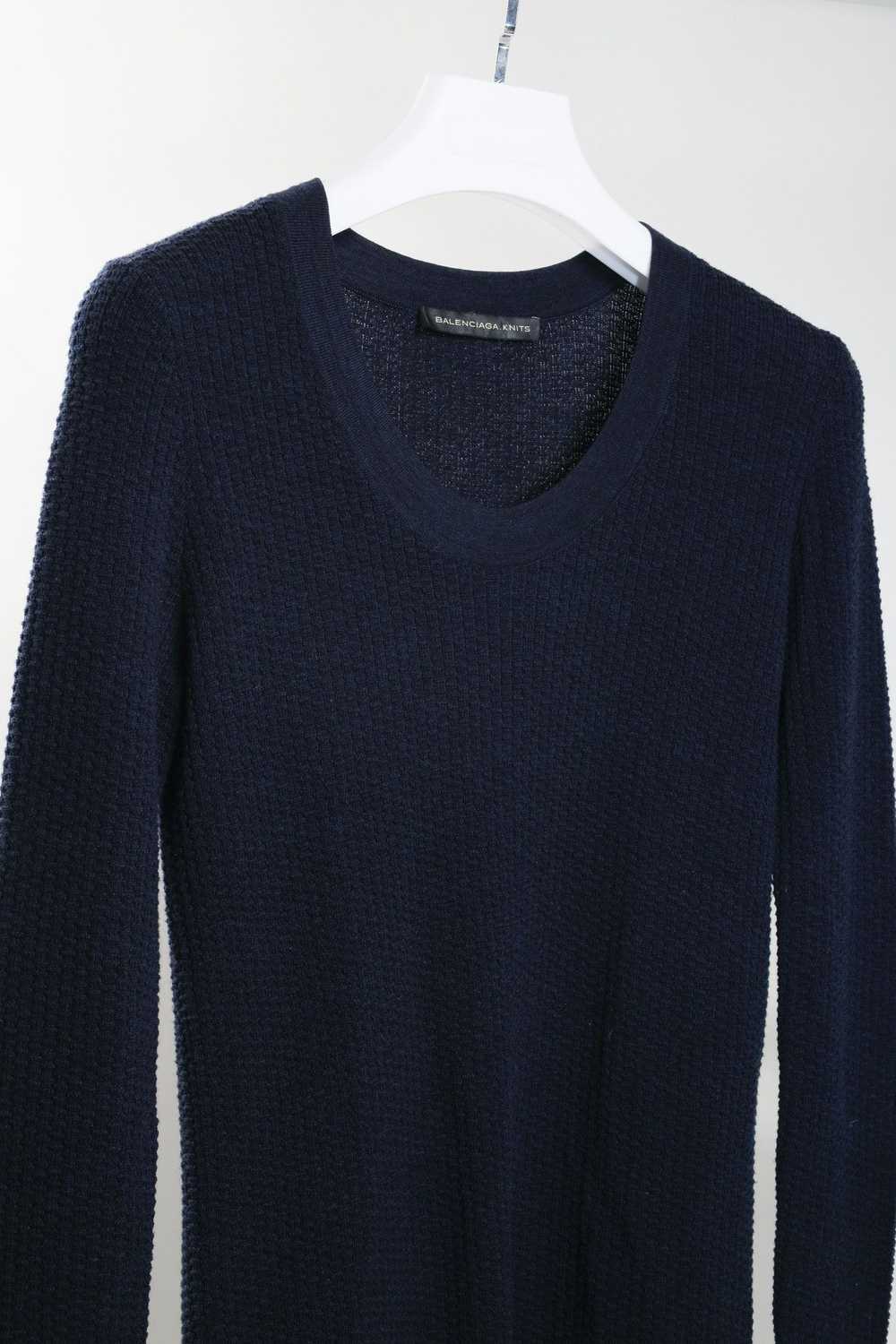 Balenciaga Balenciaga Navy Blue Knit Sweater Dress - image 3