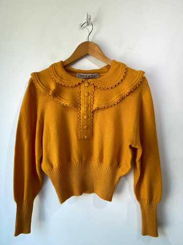 Vintage Chaumiere aux Tricots Mustard Sweater