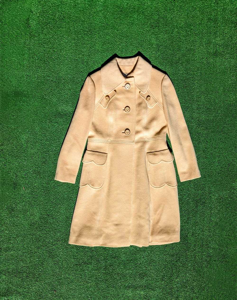 Vintage 1960s Vintage Acme Fashion Beige Wool Lon… - image 7