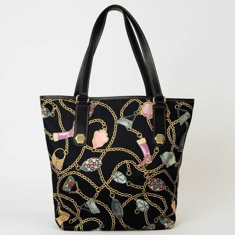 Gucci Gucci Satin Tote Bag Chain Pattern 153009 B… - image 3