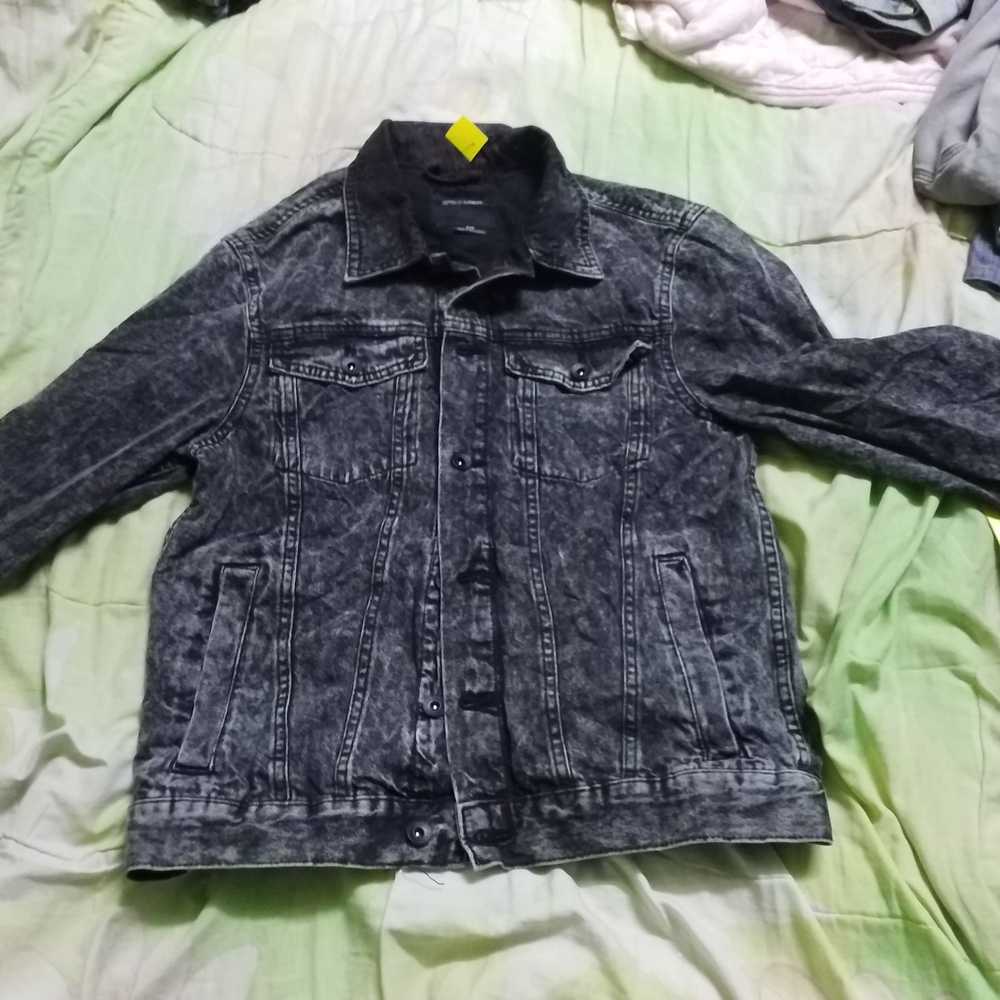 Cotton On ACID WASH BLACK DENIM JACKET PIT 20 PER… - image 1