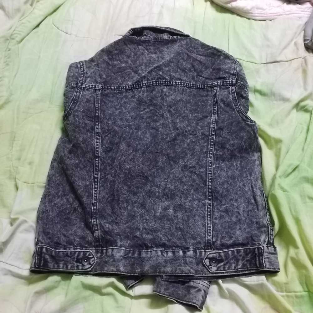 Cotton On ACID WASH BLACK DENIM JACKET PIT 20 PER… - image 5