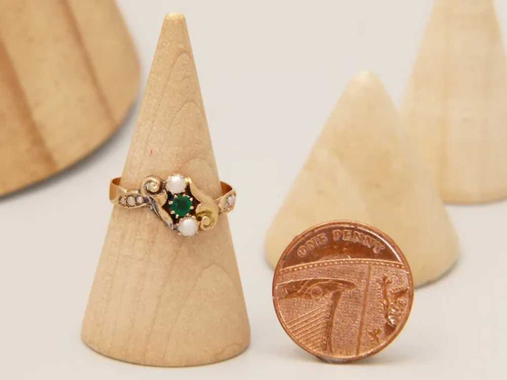 Antique Biedermeier Demantoid & Freshwater Pearl … - image 3