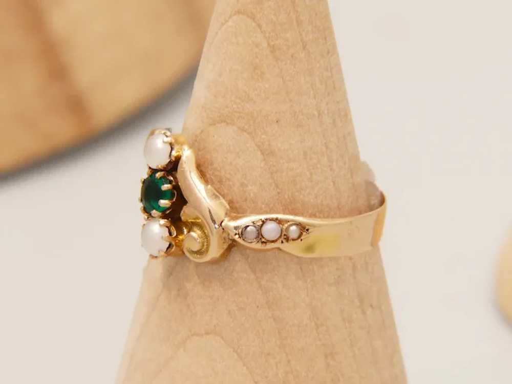 Antique Biedermeier Demantoid & Freshwater Pearl … - image 4