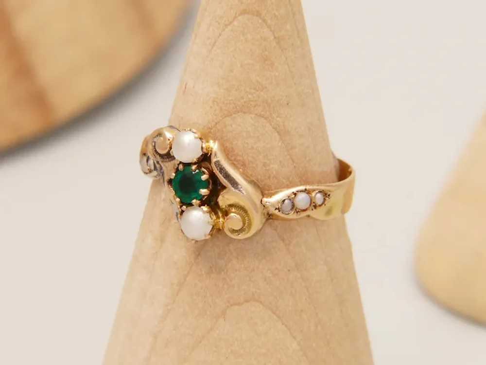 Antique Biedermeier Demantoid & Freshwater Pearl … - image 5