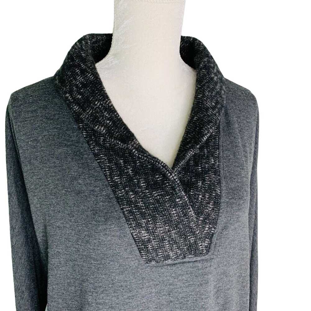 Other Soft Surroundings Gray Tunic Top M Gray LS … - image 3