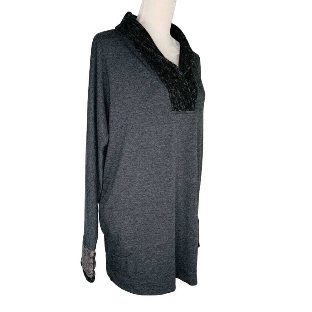 Other Soft Surroundings Gray Tunic Top M Gray LS … - image 5