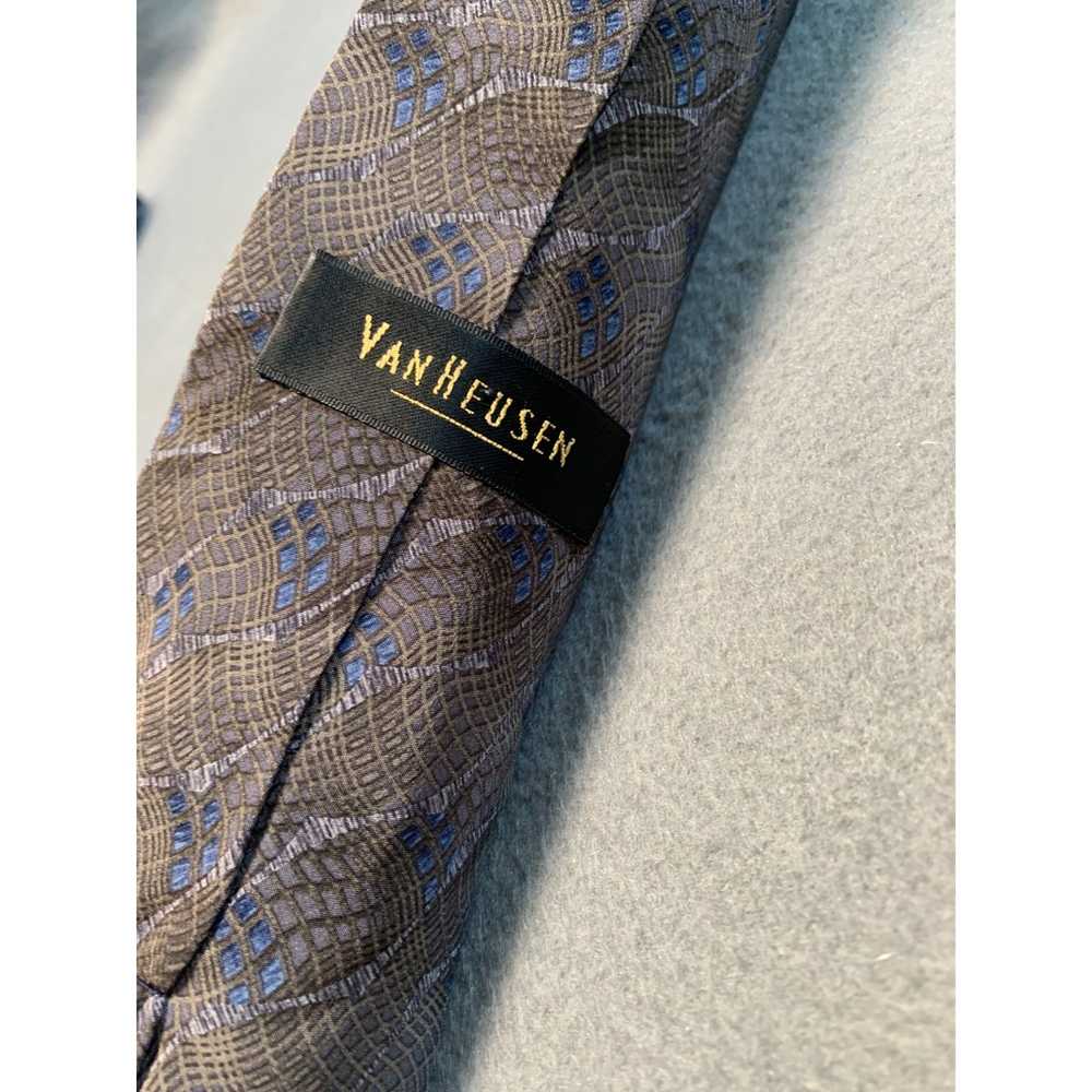 Van Heusen Van Heusen Silk Necktie Tie Brown and … - image 3