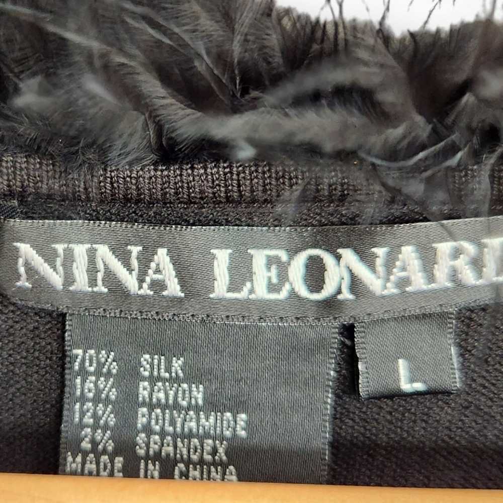 Vintage Vintage Nina Leonard Black Long Sleeve Fa… - image 4