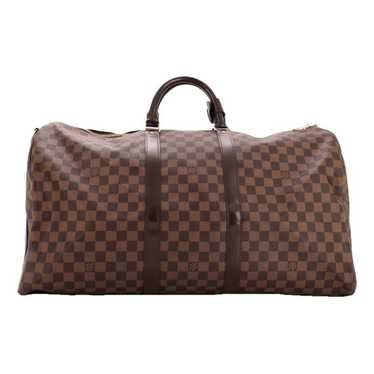Louis Vuitton Keepall leather travel bag
