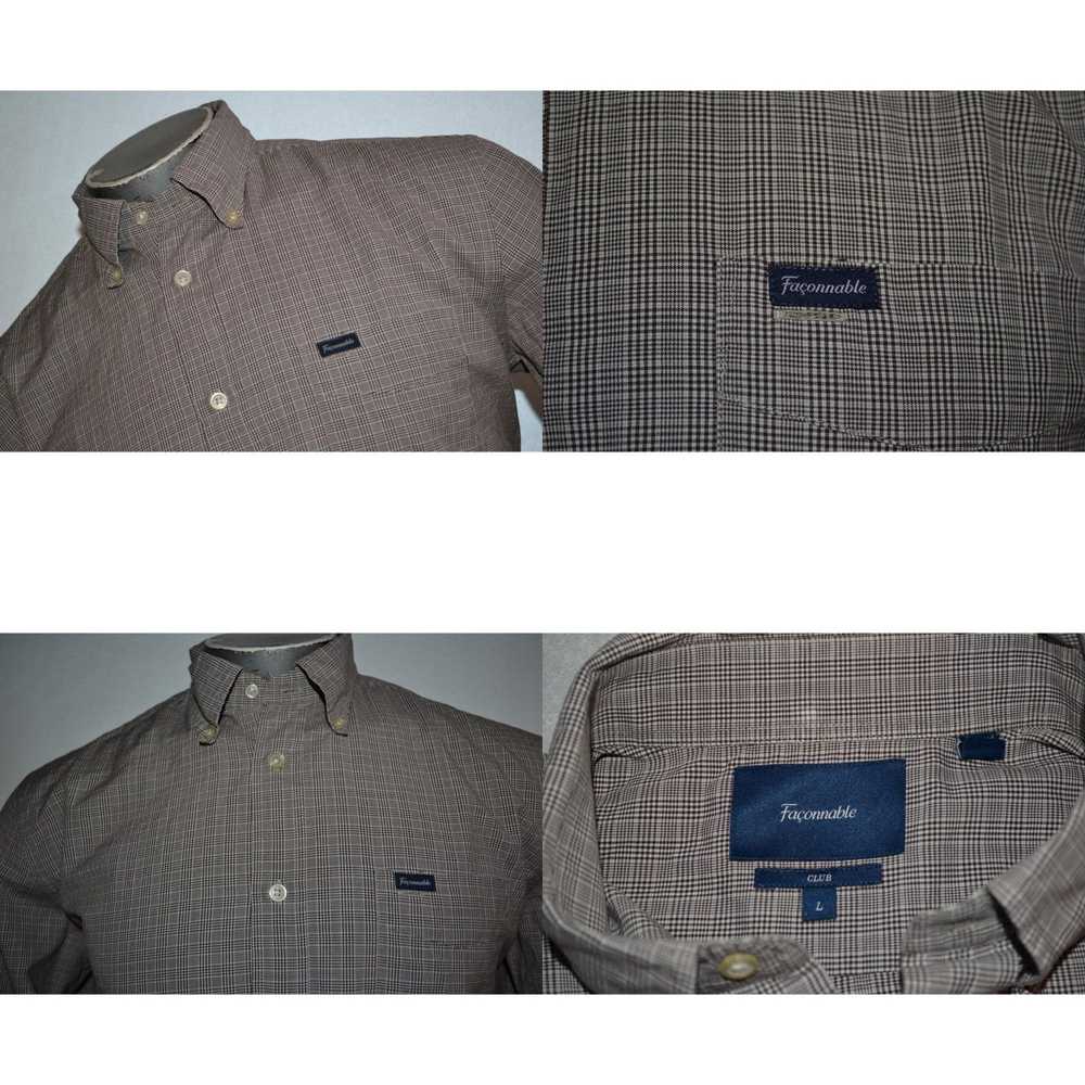 Vintage 32956 Faconnable Dress Shirt Club Brown P… - image 4
