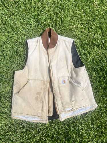 Carhartt Distressed Carhartt Vest Tan and Brown