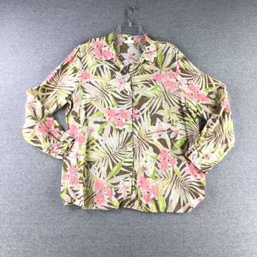 Vintage J Jill Shirt Womens Large Love Linen Flora
