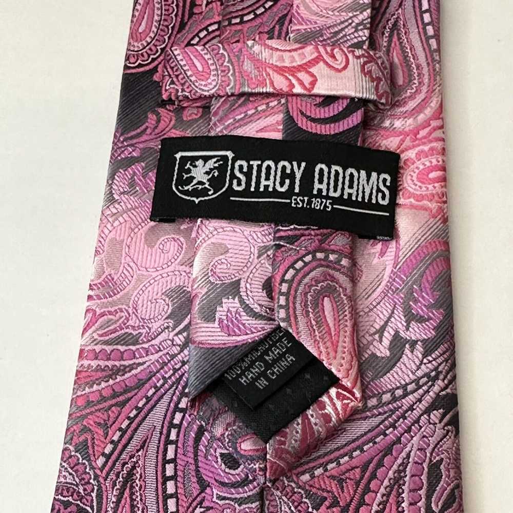 Stacy Adams Stacy Adams Tie Pink&Silver Paisley C… - image 2