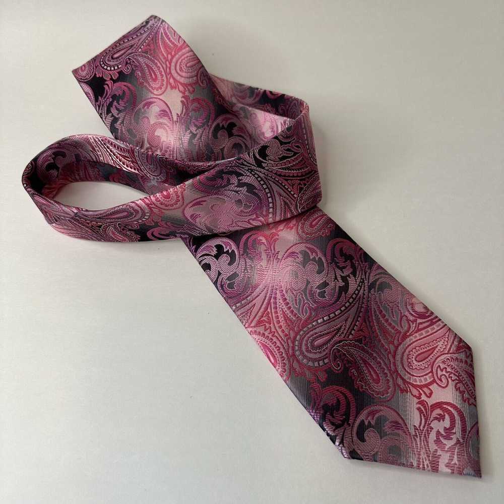 Stacy Adams Stacy Adams Tie Pink&Silver Paisley C… - image 5