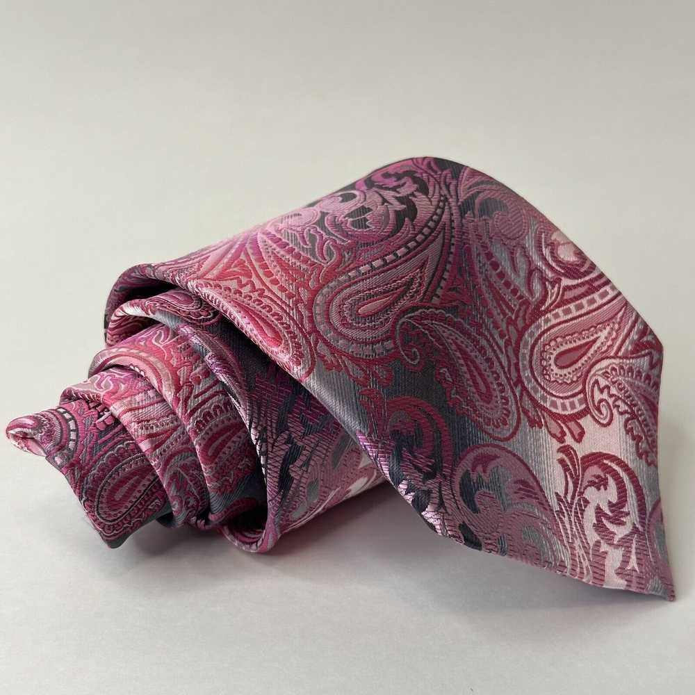 Stacy Adams Stacy Adams Tie Pink&Silver Paisley C… - image 8