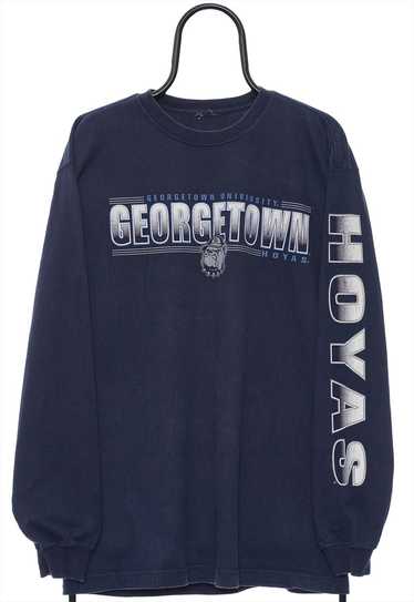 Vintage Georgetown Hoyas Navy Long Sleeved TShirt… - image 1