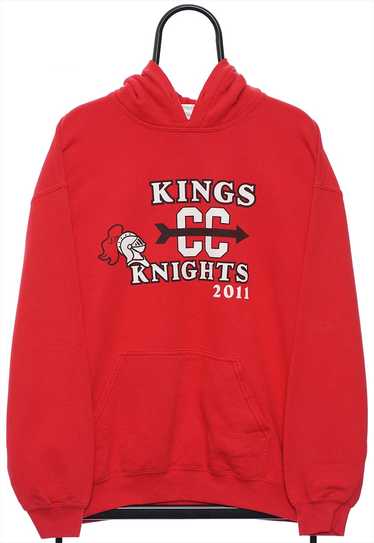 Retro Kings Knights Graphic Red Hoodie Mens - image 1