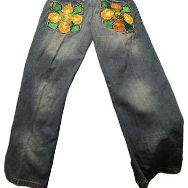 Coogi Vintage Coogi Baggy embroidered Jeans - image 1