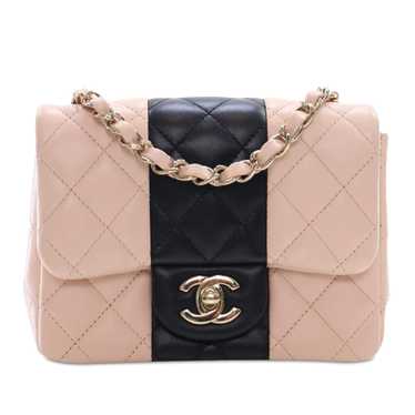 Pink Chanel Mini Square Bicolor Classic Lambskin S