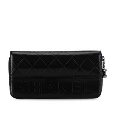 Black Chanel Quilted Calfskin Long Wallet