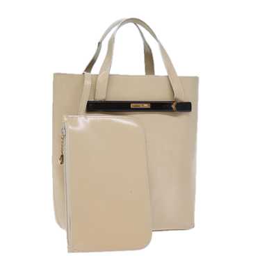 GUCCI Hand Bag Patent leather Beige Auth 72962 - image 1