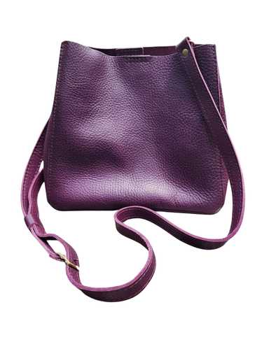 Portland Leather Plum Butterly Bucket Bag