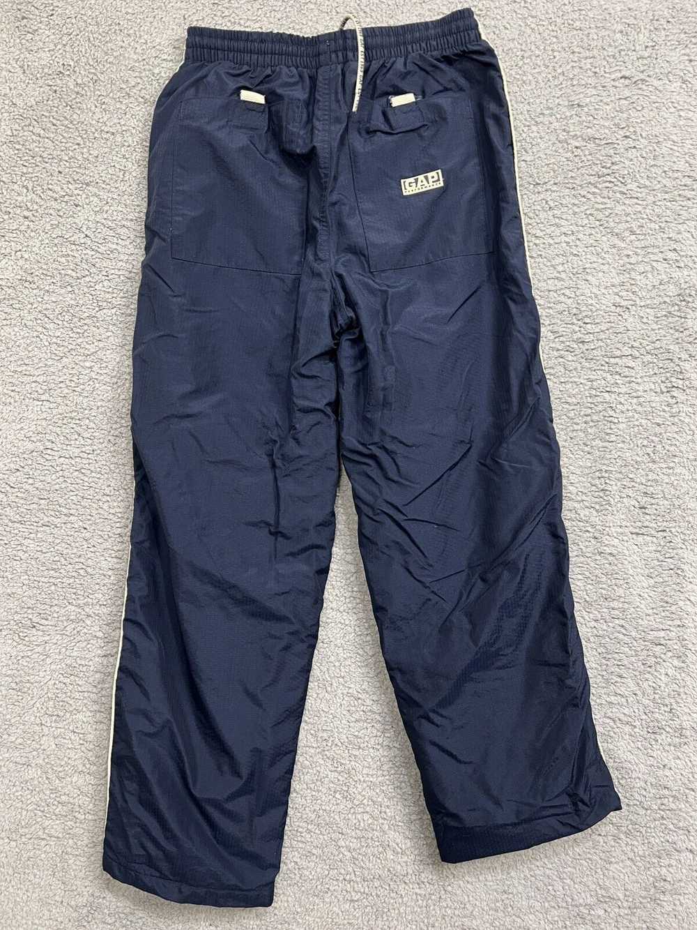 Gap Vintage GAP Track Pants Blue Ankles Nylon Lin… - image 2