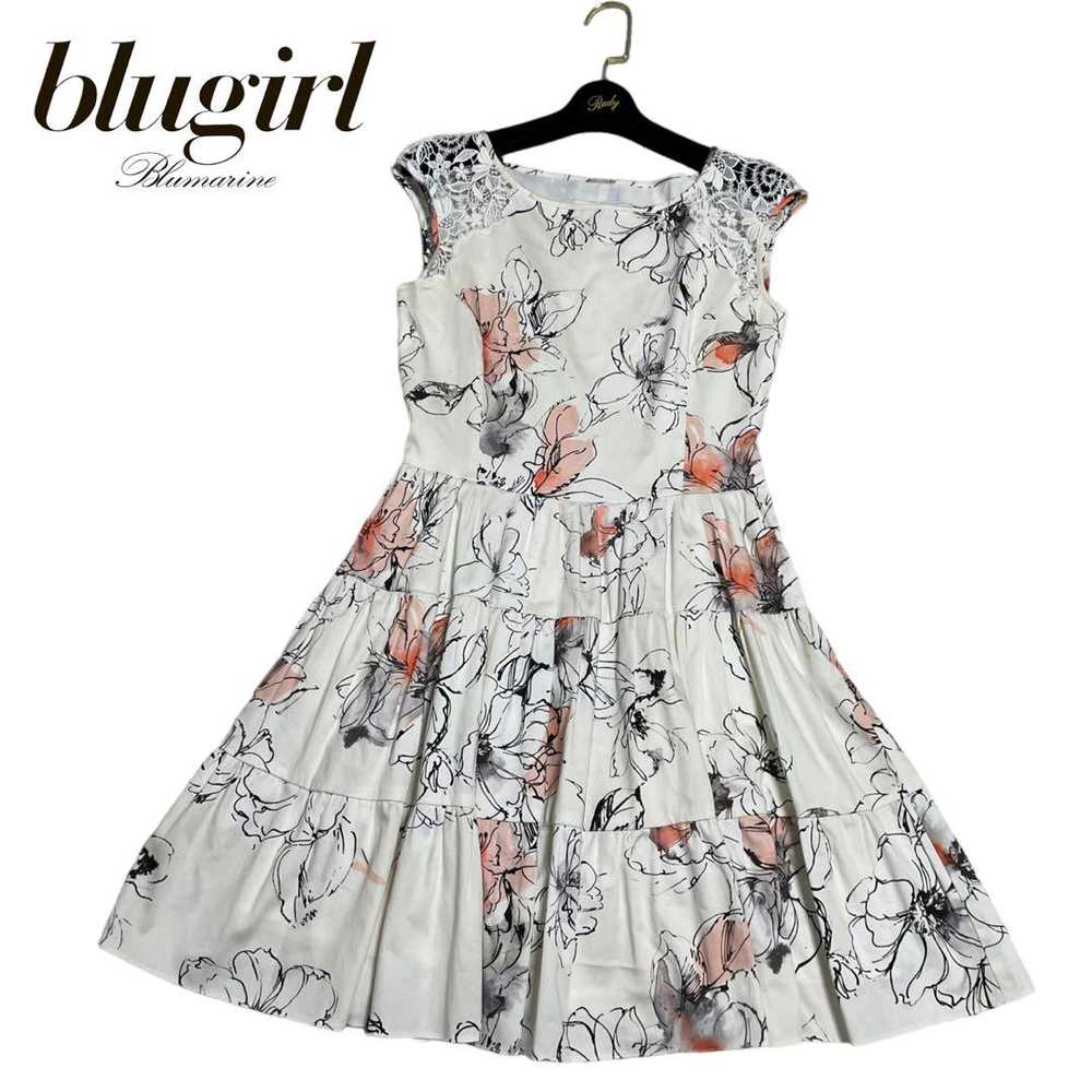 Blugirl blumarine Floral Lace Party Dress Sleevel… - image 2