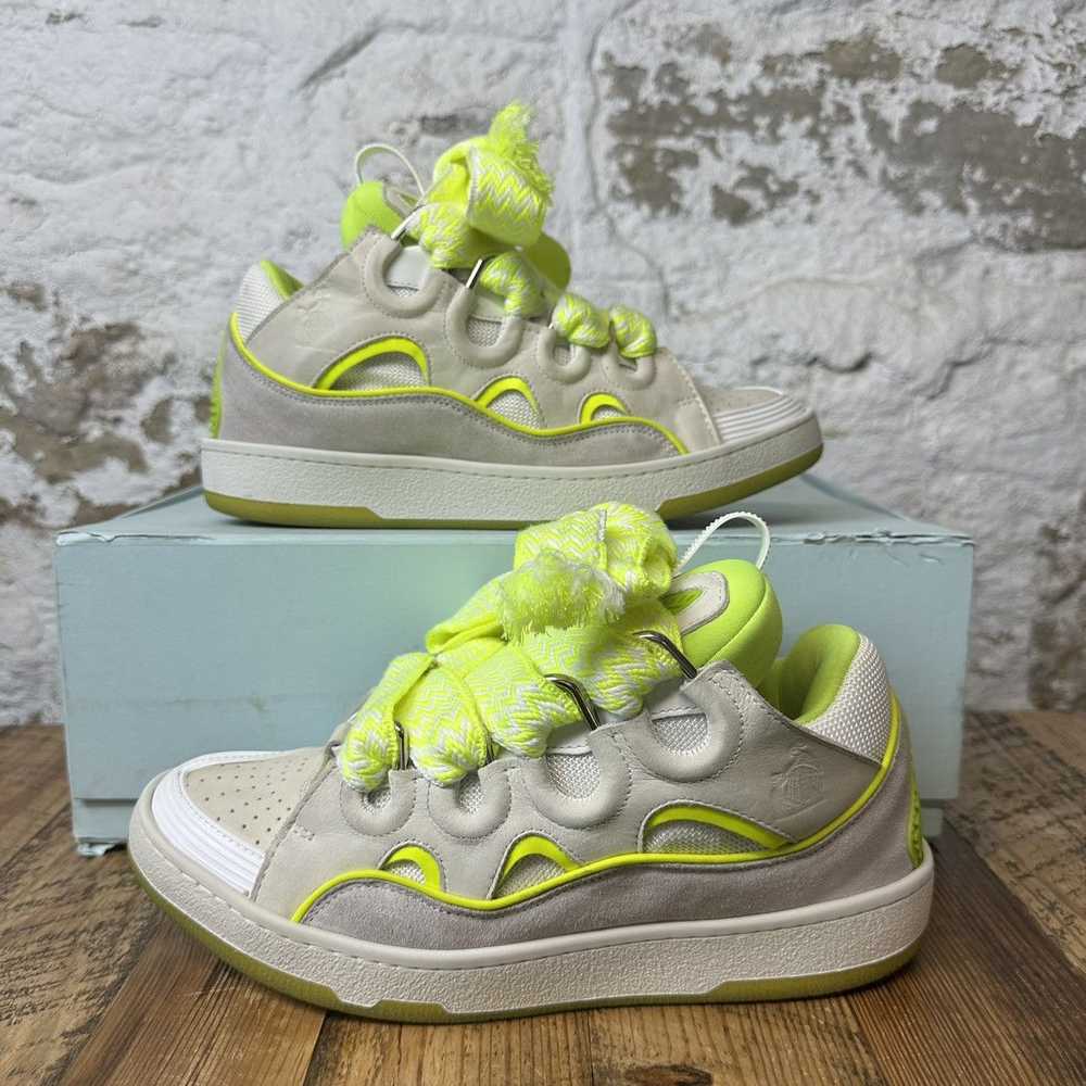 Lanvin Lanvin Curb Sneaker White Neon Yellow Size… - image 1