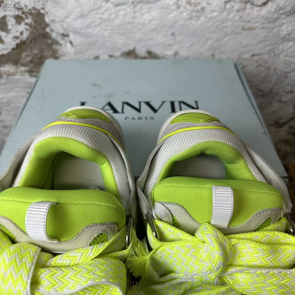Lanvin Lanvin Curb Sneaker White Neon Yellow Size… - image 4