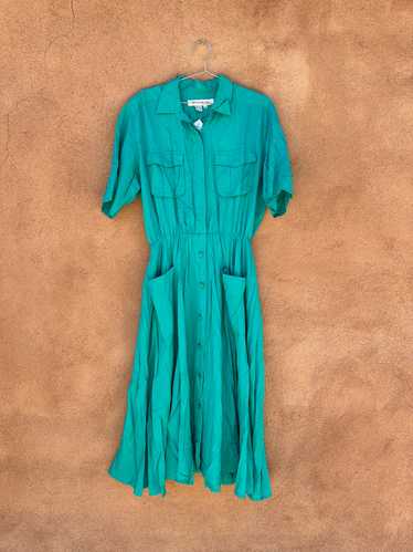 Teal MS Chaus Short Sleeve Dress - 14