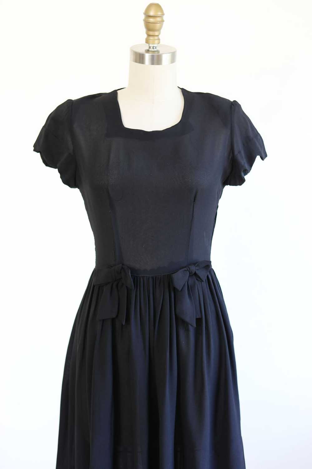 Vintage 1930s to 1940s Dress - SUMMER GOTH Black … - image 2