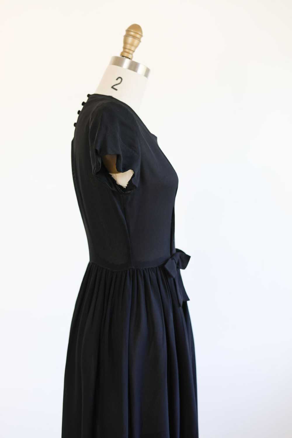 Vintage 1930s to 1940s Dress - SUMMER GOTH Black … - image 5