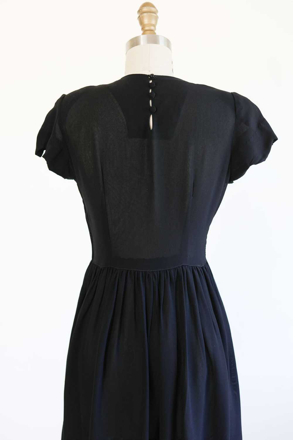 Vintage 1930s to 1940s Dress - SUMMER GOTH Black … - image 7