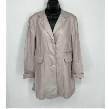 Other Per Se Coated Linen Trench Coat Button Up S… - image 1