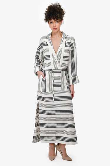 Mara Hoffman Swim Cream/Grey Striped Cover-Up Dres