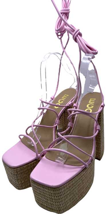 Ego Pink Vine-hill Lace Up Strappy Open Toe Woven 