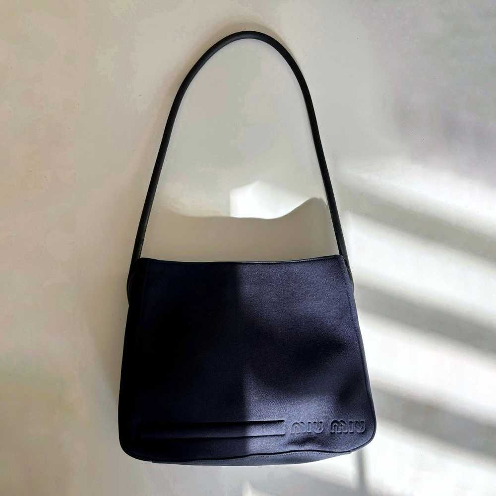 Miu Miu Miu Miu 1999 Logo Navy Shoulder Bag - image 1