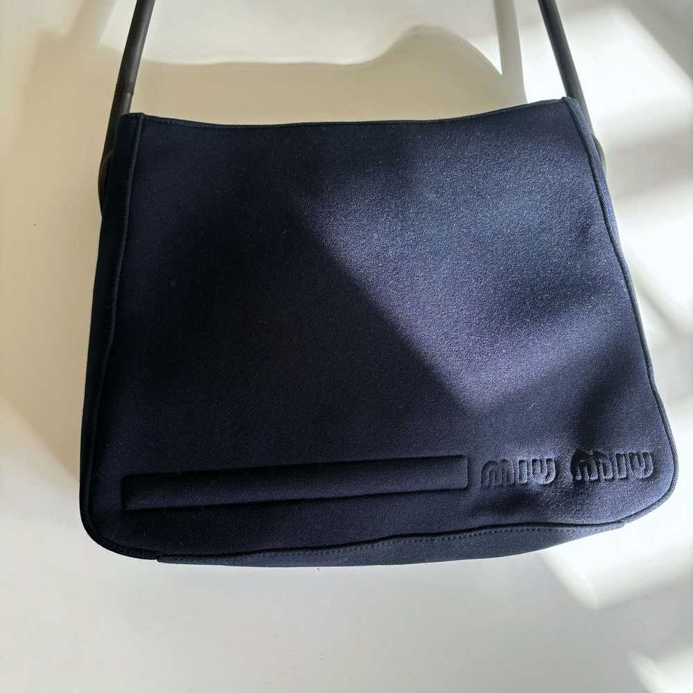 Miu Miu Miu Miu 1999 Logo Navy Shoulder Bag - image 3