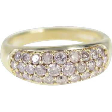 14K Pave Pink Topaz Encrusted Statement Ring Size 