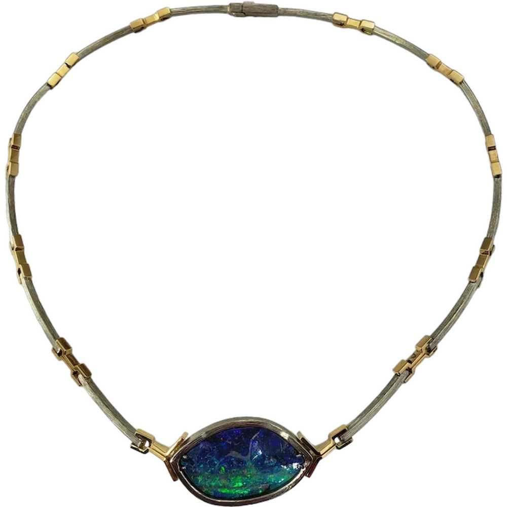 Riethmann 18K Two Tone Gold and Black Opal Neckla… - image 1