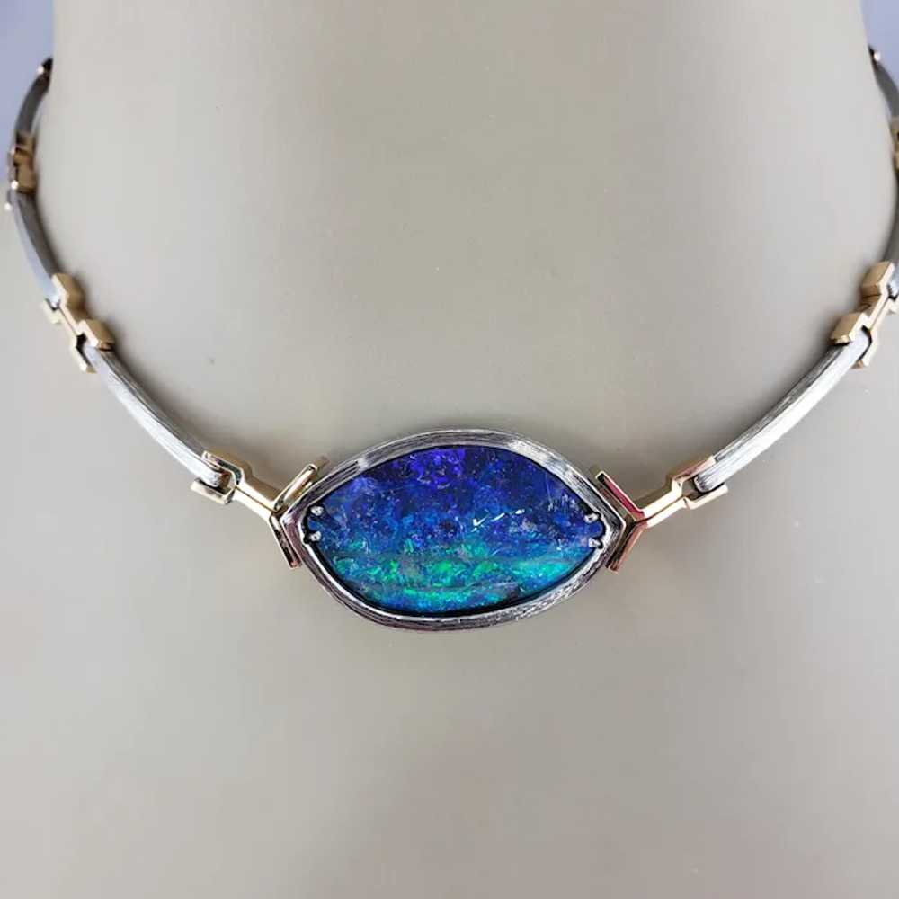 Riethmann 18K Two Tone Gold and Black Opal Neckla… - image 7