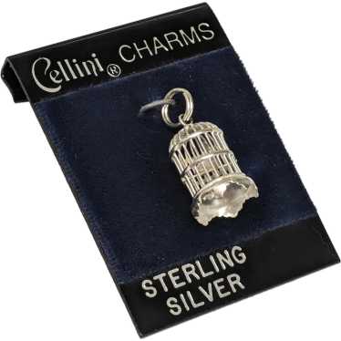 Cellini Sterling Silver Bird Cage Charm