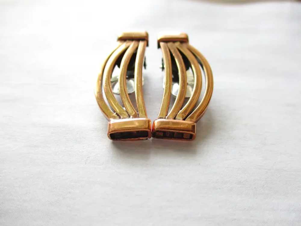 Vintage Renoir Copper Clip On Earrings Shiny - image 5