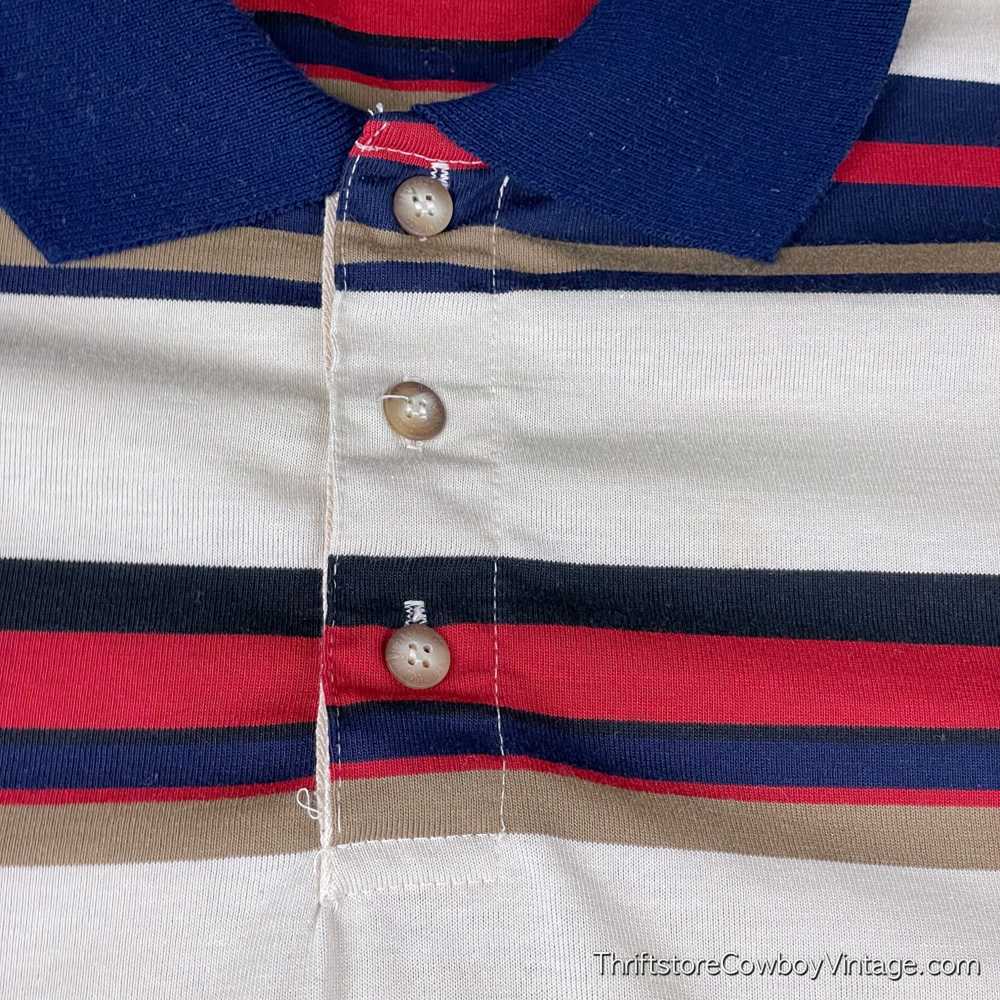 Vintage Vintage Polo Shirt Adult 3XL White Blue S… - image 2