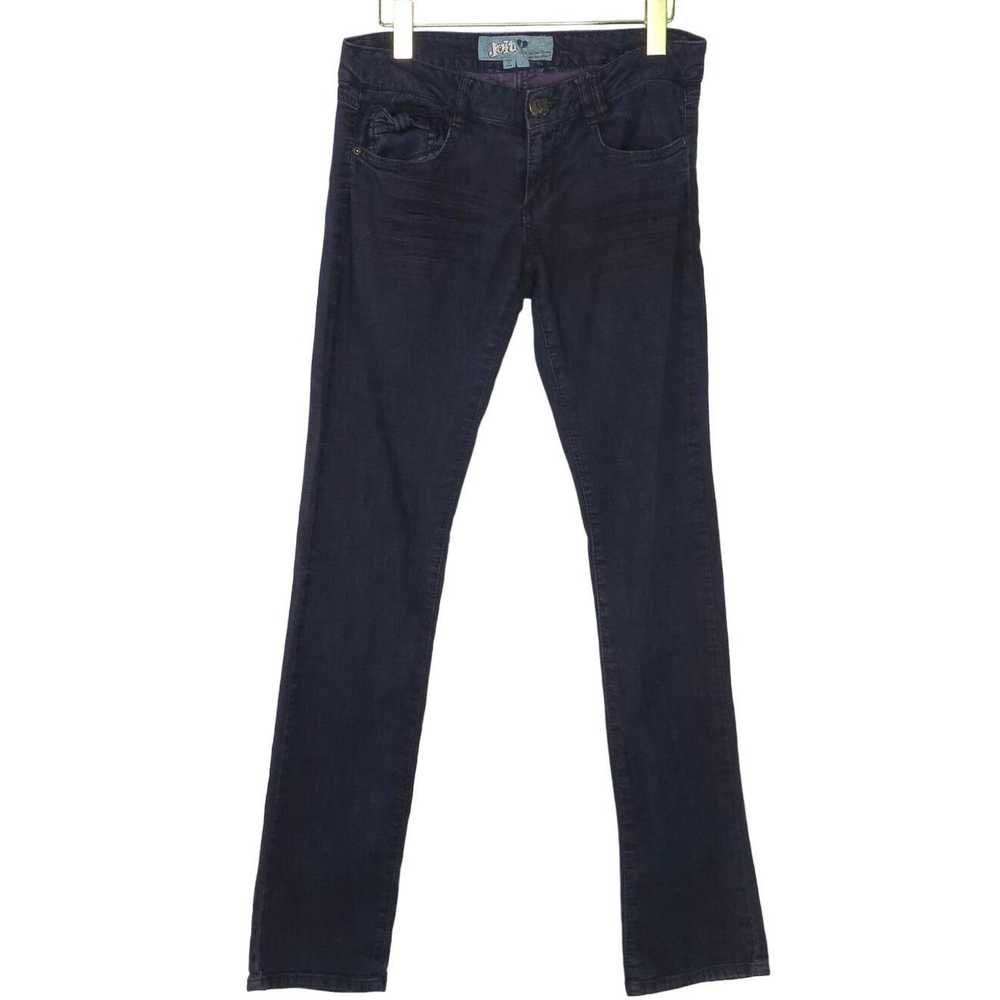Vintage Y2k Dark Wash Low Rise Jeans with Cute Bo… - image 2