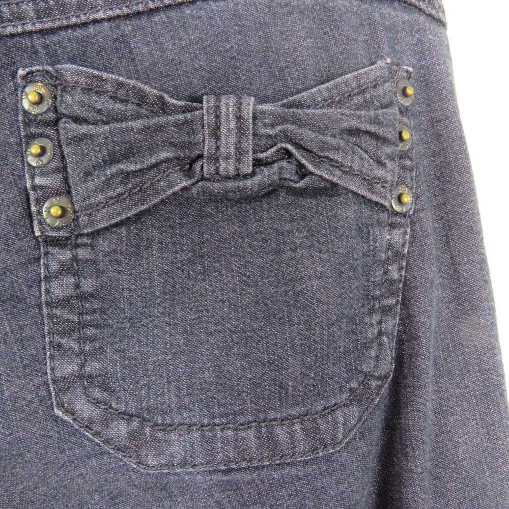 Vintage Y2k Dark Wash Low Rise Jeans with Cute Bo… - image 5