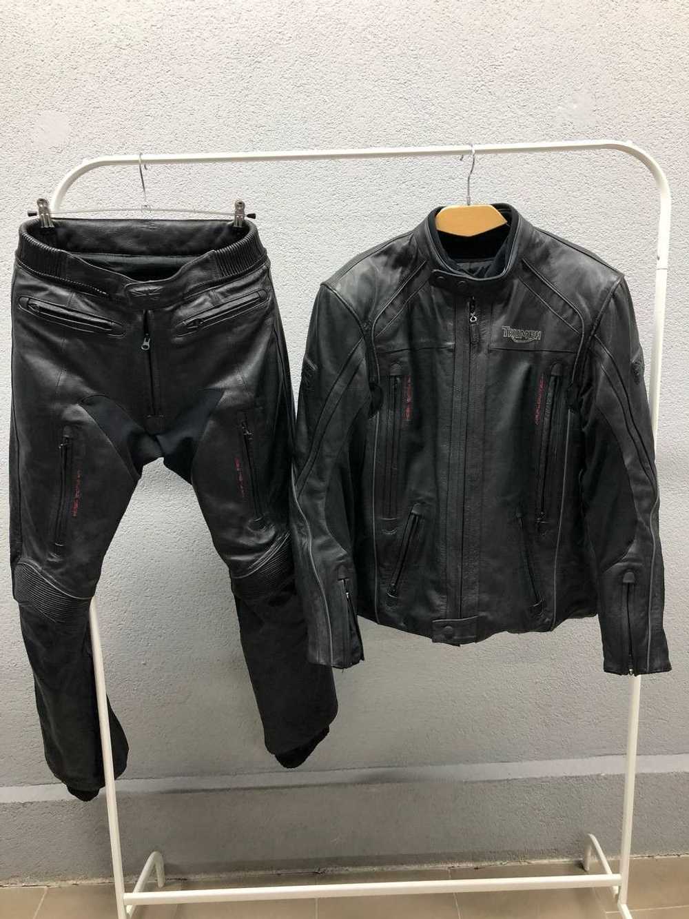 Genuine Leather × Leather Jacket × MOTO Triumph m… - image 1